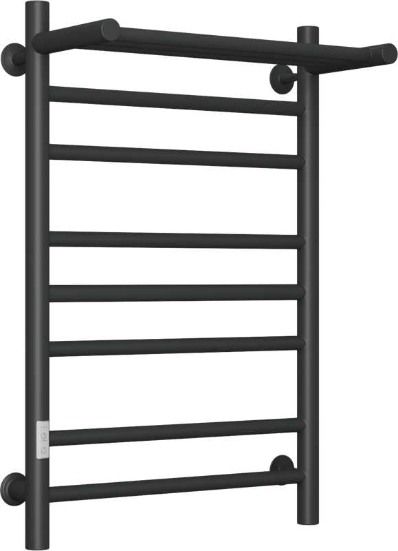 Полотенцесушитель электрический Bauedge M0024 50х80 L черный матовый, с полкой