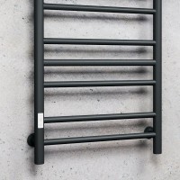 Полотенцесушитель электрический Bauedge M0024 50х80 L черный матовый, с полкой