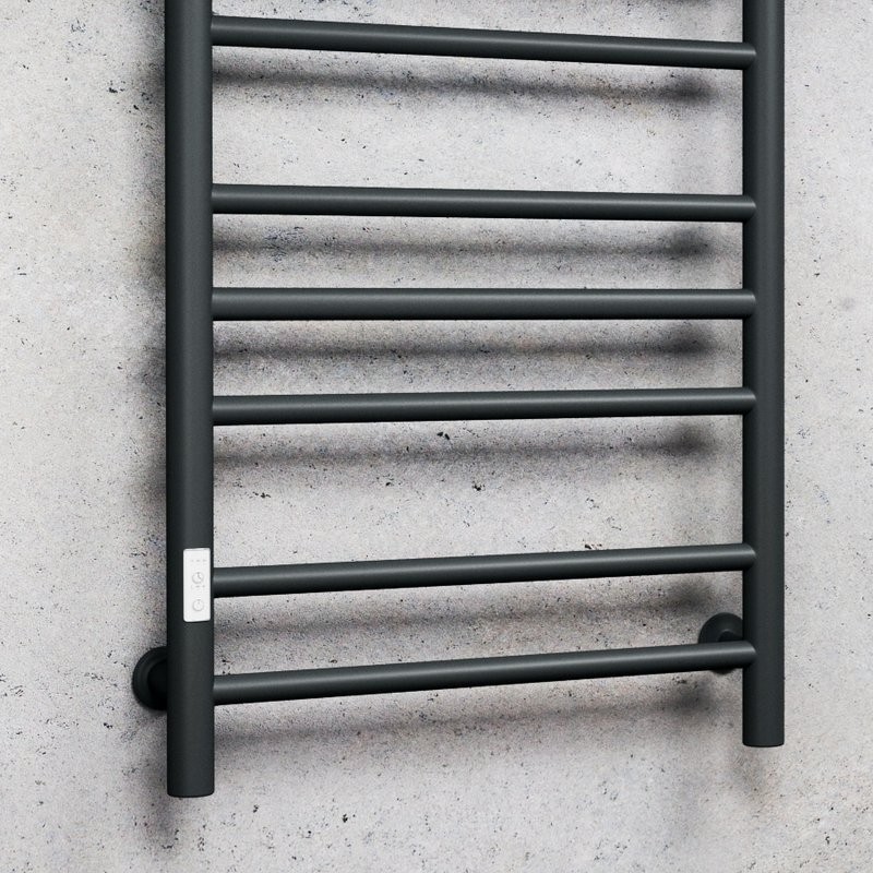 Полотенцесушитель электрический Bauedge M0024 50х80 L черный матовый, с полкой