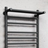 Полотенцесушитель электрический Bauedge M0024 50х80 L черный матовый, с полкой
