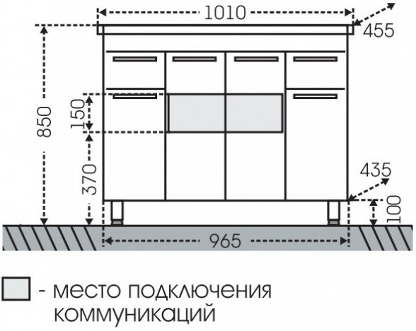 Тумба с раковиной СаНта Родос (Фостер) 100 напольная