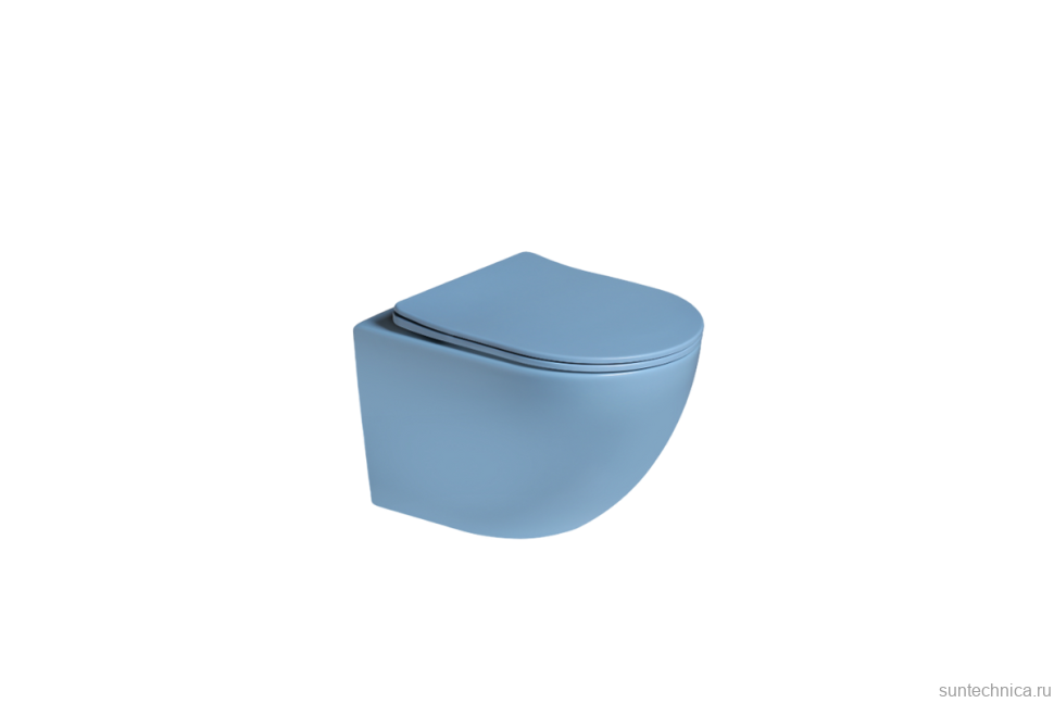 Унитаз подвесной SantiLine SL-5005T-BL голубой матовый