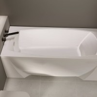 Акриловая ванна 1MarKa Pragmatika Премиум 195x80 см, пристенная, белая, с каркасом, с экраном, со сливом-переливом