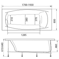 Акриловая ванна 1MarKa Pragmatika Премиум 195x80 см, пристенная, белая, с каркасом, с экраном, со сливом-переливом