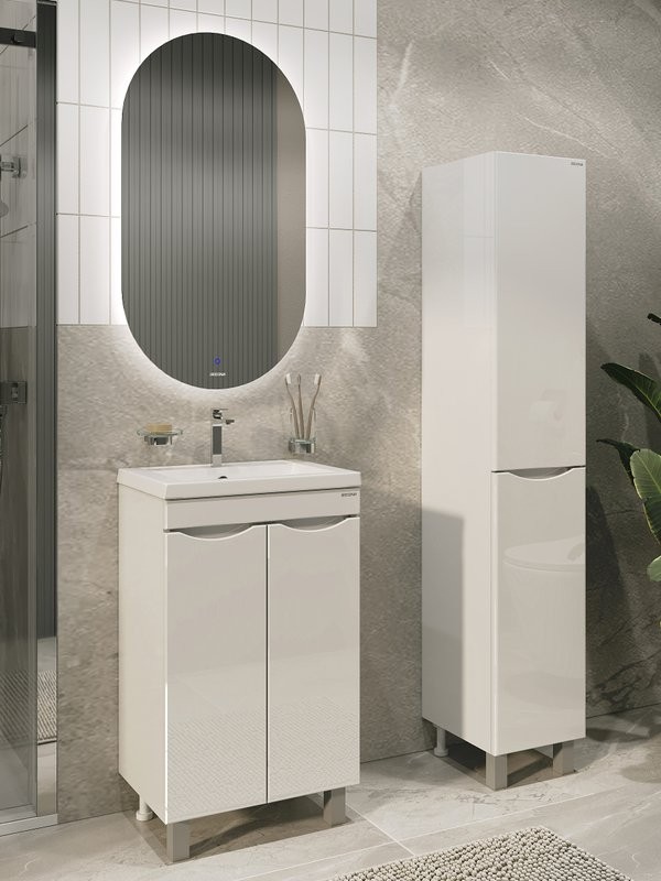 Мебель для ванной комнаты Grossman Виста 50 напольная, белый глянец