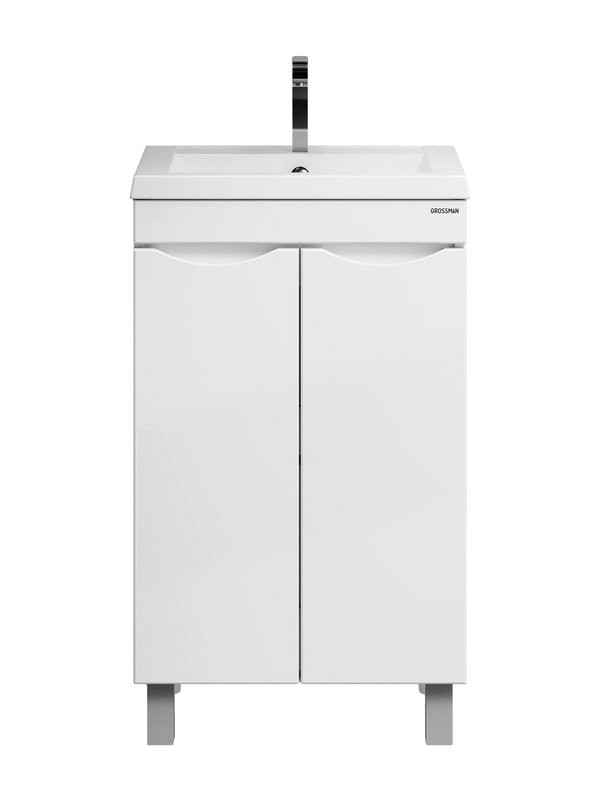 Мебель для ванной комнаты Grossman Виста 50 напольная, белый глянец