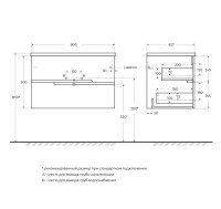 Мебель для ванной комнаты Cezares Duet 80 sapfiro, раковина Cezares CZR-8095-80