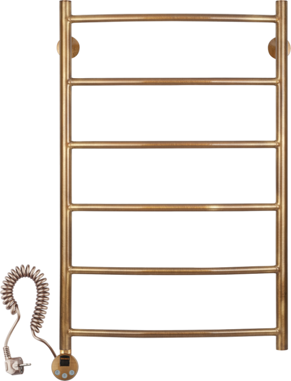 Полотенцесушитель электрический Secado Милан 1 85x55 см, подключение слева, бронза, лесенка, латунь