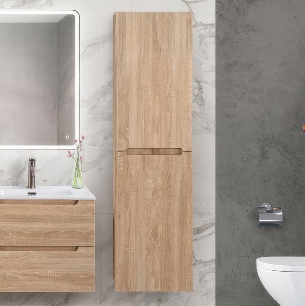 Шкаф пенал для ванной BelBagno Etna 40 R rovere bianco