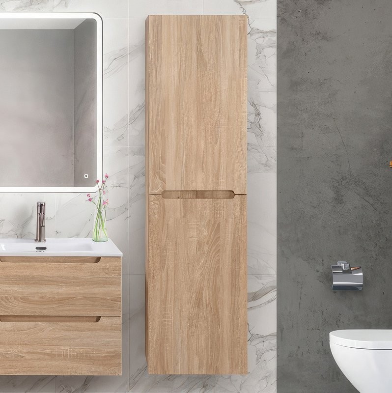 Шкаф пенал для ванной BelBagno Etna 40 R rovere bianco