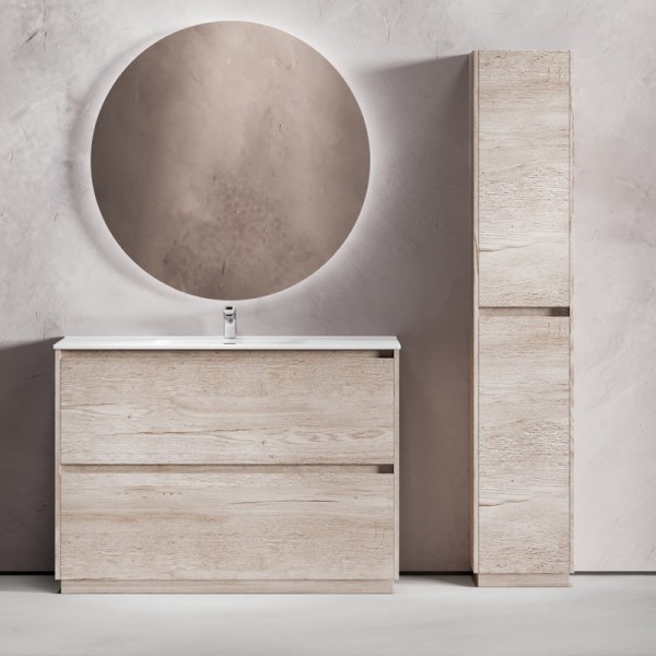 Мебель для ванной комнаты Sancos Libra Floor 120 дуб галифакс натуральный, белая раковина CN7006