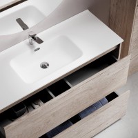 Мебель для ванной комнаты Sancos Libra Floor 120 дуб галифакс натуральный, белая раковина CN7006