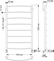 Полотенцесушитель водяной Secado Милан 1 плюс 105x55 см, бронза, лесенка, латунь