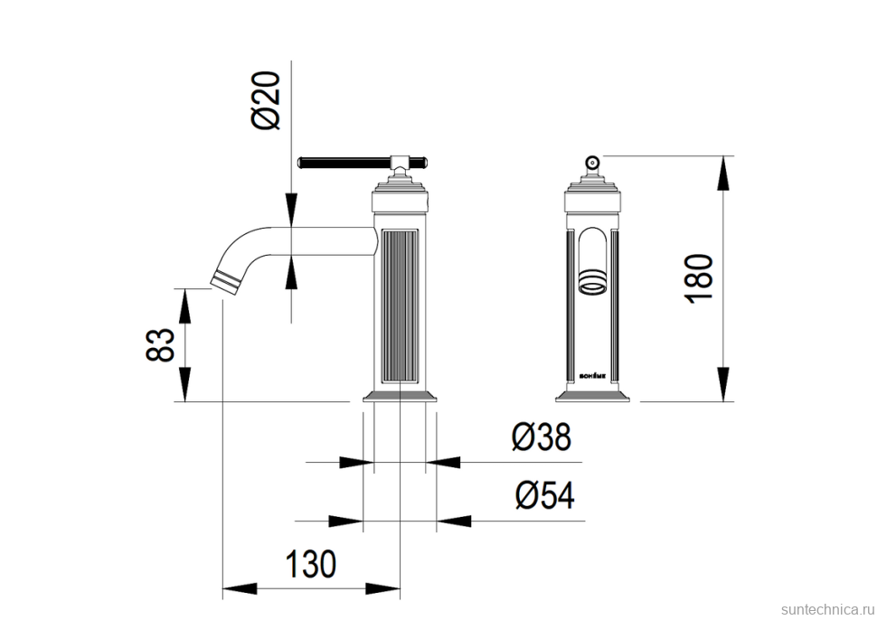 Смеситель для раковины Boheme Eterna 171-BRB brushed bronze