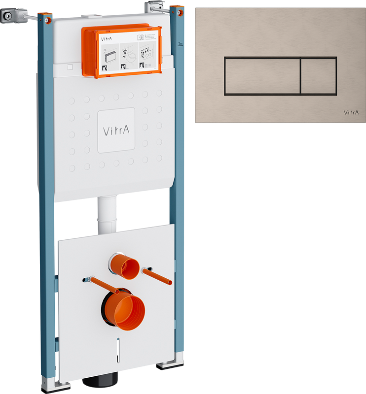 Система инсталляции для унитазов VitrA V-Fix Core 732-5800-01PV с кнопкой Root Square 740-2395 никель