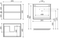 Тумба с раковиной Sancos Libra 60 дуб галифакс натуральный, черная раковина CN7001MB