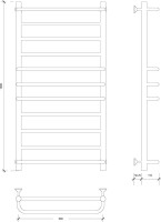 Полотенцесушитель водяной Secado Модена 2 105x55 см, матовый черный, лесенка