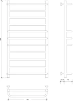 Полотенцесушитель водяной Secado Модена 2 105x55 см, матовый черный, лесенка