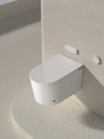 Умный унитаз подвесной SantiLine SL-5038 с функцией биде, безободковый, с микролифтом, глянцевый белый