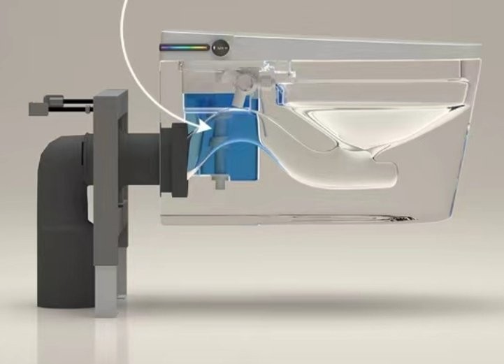 Умный унитаз подвесной SantiLine SL-5038 с функцией биде, безободковый, с микролифтом, глянцевый белый