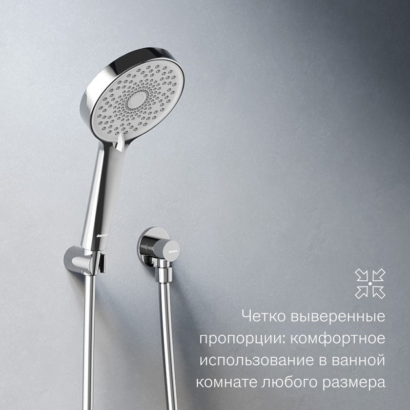 Душевая система с тропическим душем Damixa Apollo хром, скрытого монтажа, смеситель для 3 потребителей, излив, верхний душ, встраиваемый душевой комплект, гарантия 10 лет, Дания