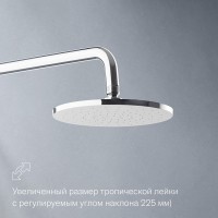 Душевая система с тропическим душем Damixa Apollo хром, скрытого монтажа, смеситель для 3 потребителей, излив, верхний душ, встраиваемый душевой комплект, гарантия 10 лет, Дания