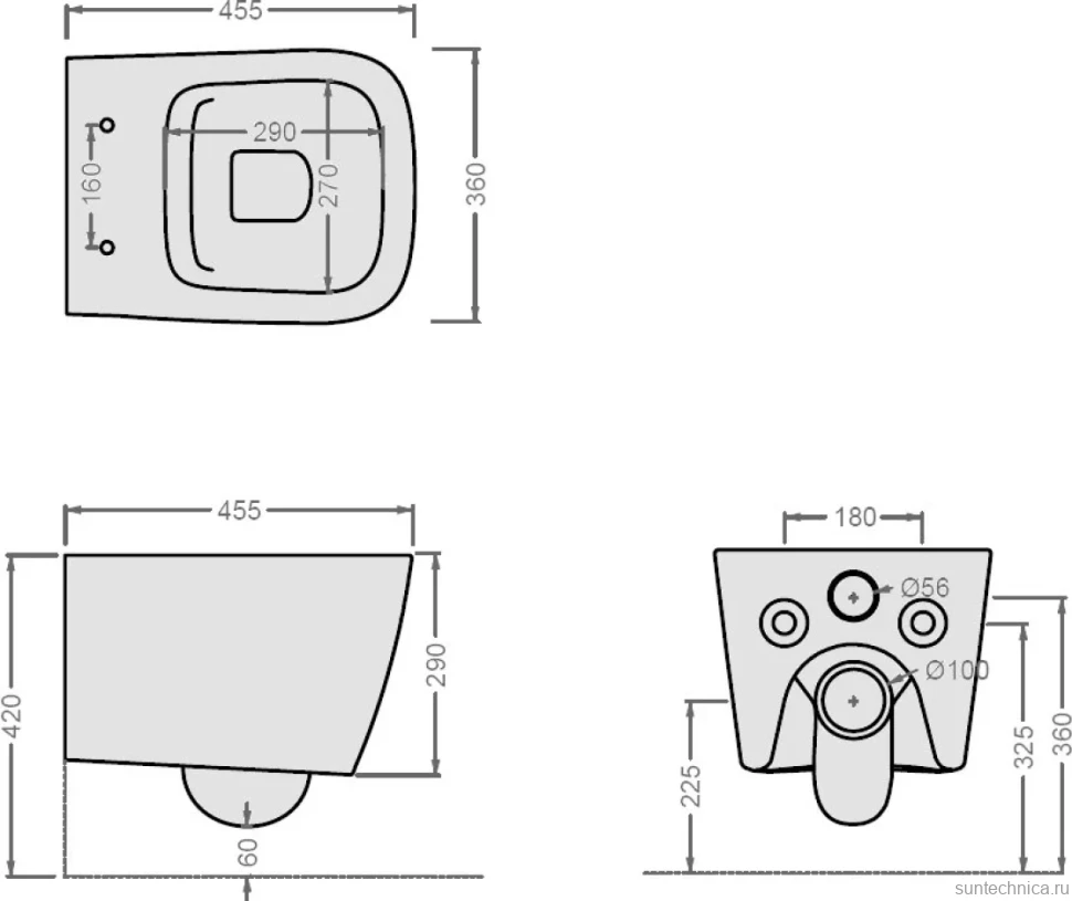 Унитаз подвесной ArtCeram A16 ASV005 Mini Rimless