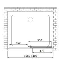 Душевая дверь в нишу Vincea Alpha VDS-3AL110CLG 110 см, профиль брашированное золото, стекло прозрачное