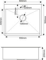 Мойка кухонная Melana ProfLine R6050H сатин