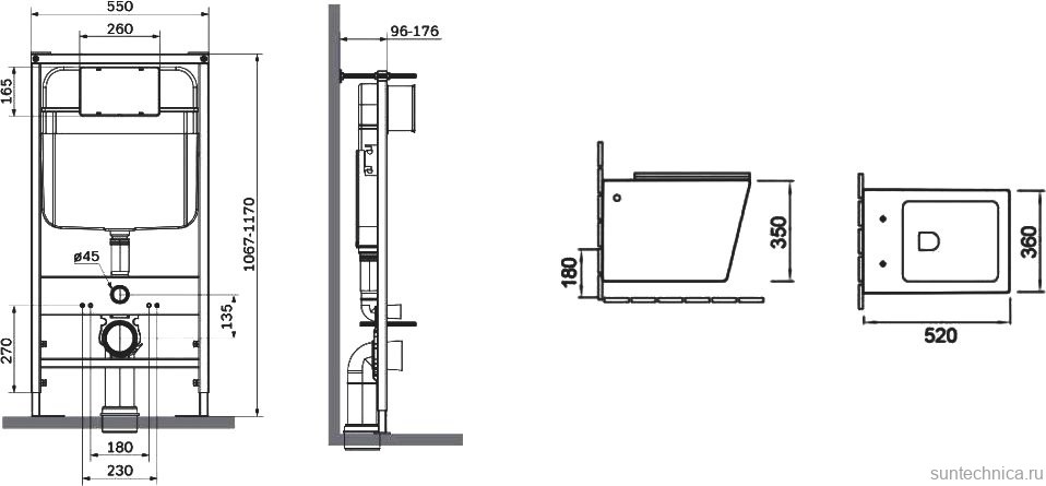 Комплект Унитаз подвесной SantiLine SL-5007LG безободковый, с микролифтом, светло-зеленый матовый + Инсталляция SantiLine SL-01 с кнопкой смыва светло-зеленой матовой