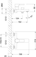 Смеситель для ванны с душем Lemark Aura LM0614C