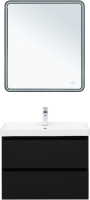 Мебель для ванной комнаты Aquanet Вега 2.0 70 подвесная, черная матовая
