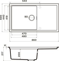 Мойка кухонная Omoikiri Sintesi 86-WH белая