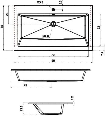 Мебель для ванной комнаты Aquanet Терра 90 подвесная, маренго