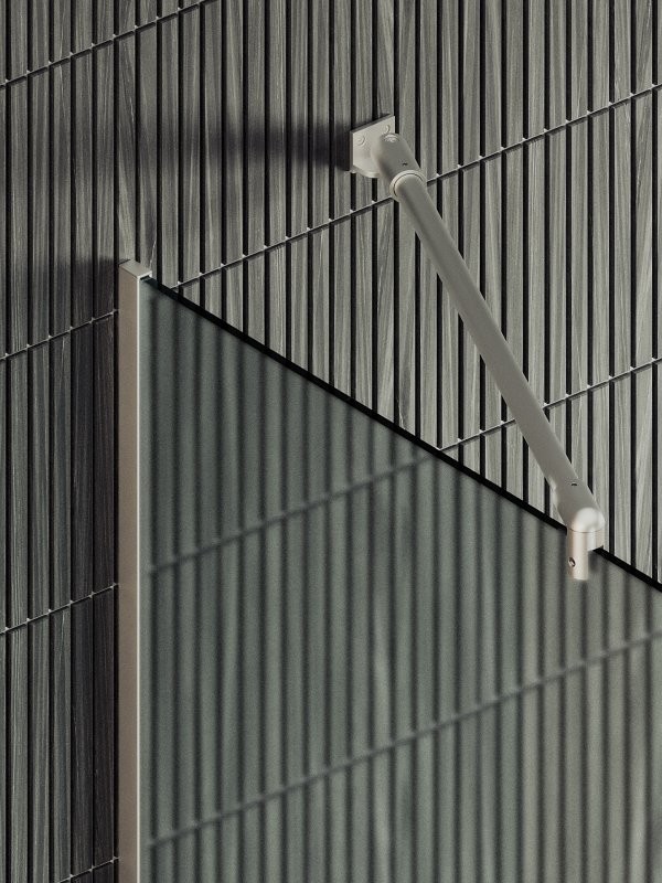 Душевая перегородка Maybahglass MGD-719-5у 119 см, профиль хром матовый, стекло сатин