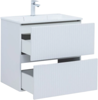 Тумба с раковиной Aquanet Джейн 70 подвесная, белая матовая