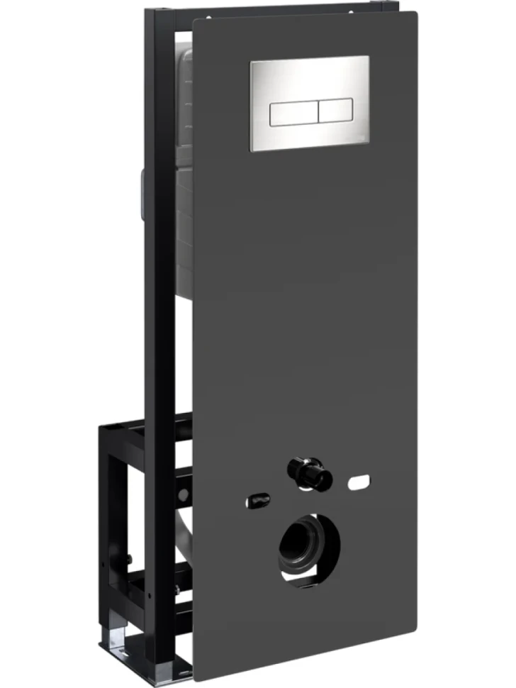 Система инсталляции для унитазов Wasserkraft Glan 66TLT.010.ME.BL.BN03 с кнопкой смыва никель