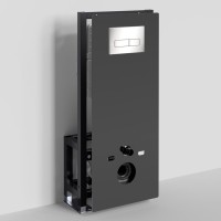 Система инсталляции для унитазов Wasserkraft Glan 66TLT.010.ME.BL.BN03 с кнопкой смыва никель