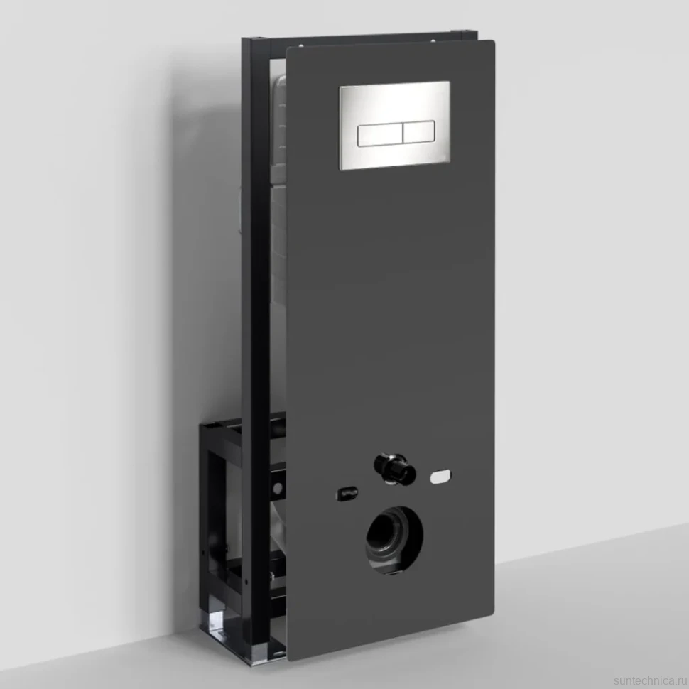 Система инсталляции для унитазов Wasserkraft Glan 66TLT.010.ME.BL.BN03 с кнопкой смыва никель
