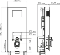 Система инсталляции для унитазов Wasserkraft Glan 66TLT.010.ME.BL.BN03 с кнопкой смыва никель Система инсталляции для унитазов Wasserkraft Glan 66TLT.010.ME.BL.BN03 с кнопкой смыва никель