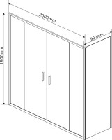Душевой уголок Vincea Garda VSR-1G29020CL 200x90 см, профиль хром, стекло прозрачное
