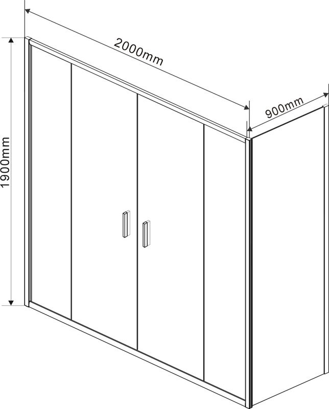 Душевой уголок Vincea Garda VSR-1G29020CL 200x90 см, профиль хром, стекло прозрачное