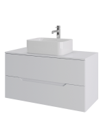 Мебель для ванной комнаты Orange Line 100 подвесная, 2 ящика, матовая белая с раковиной B02-460W