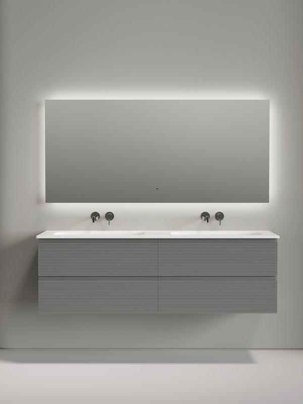 Мебель для ванной комнаты Sancos Folk 160 подвесная, ergraut soft, раковина CN7023wx