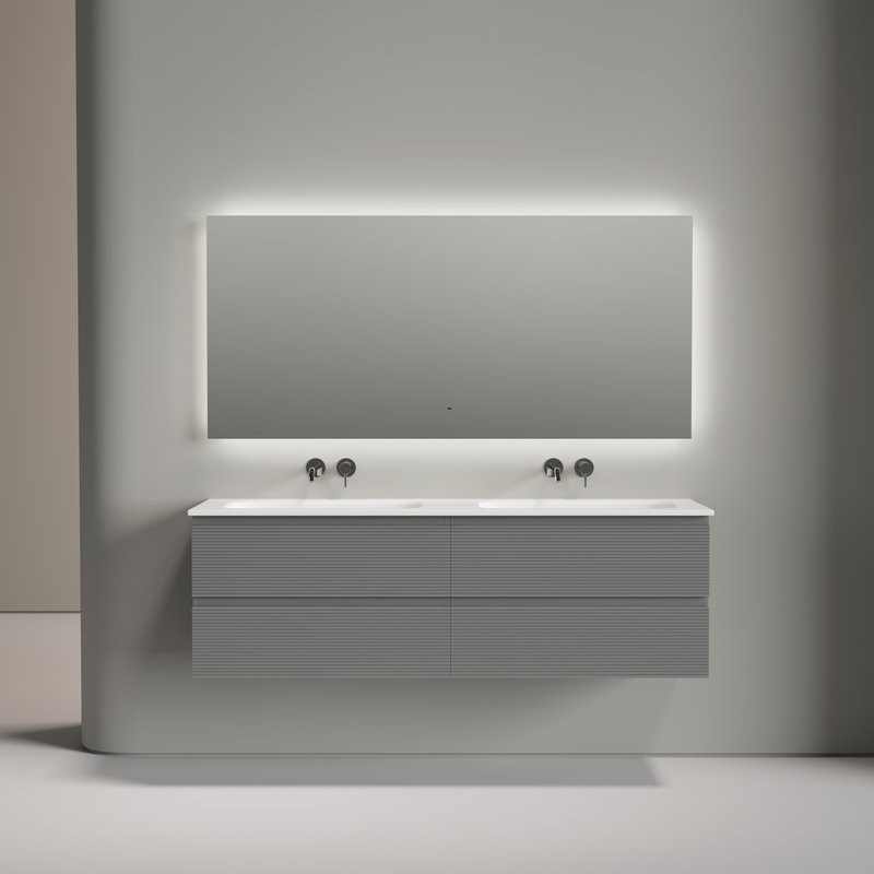 Мебель для ванной комнаты Sancos Folk 160 подвесная, ergraut soft, раковина CN7023wx