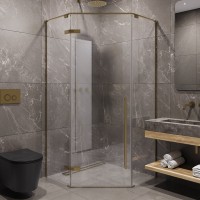 Душевой уголок Timo TTSSP-100/17C-8 100x100 см, профиль матовое золото, стекло прозрачное