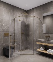 Душевой уголок Timo TTSSP-100/17C-8 100x100 см, профиль матовое золото, стекло прозрачное