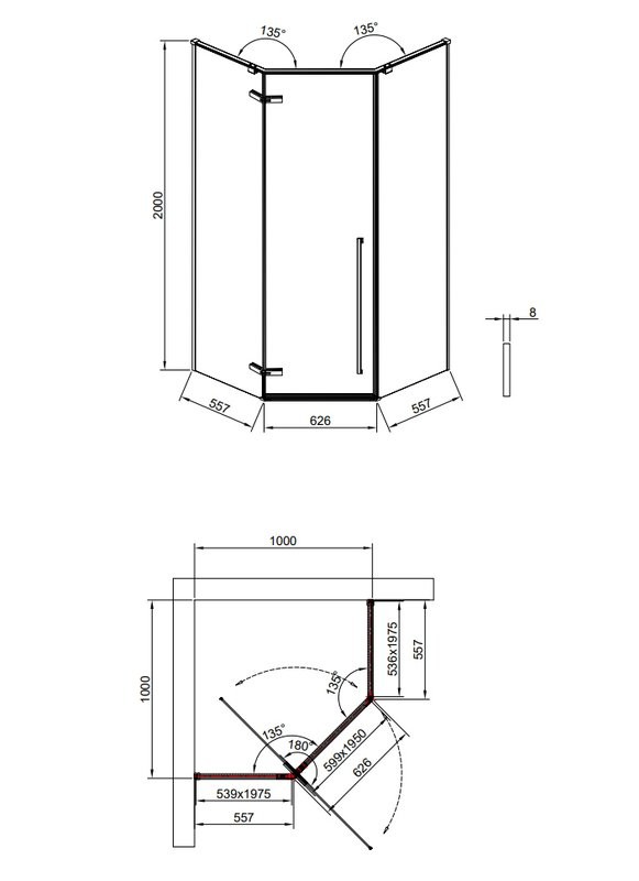 Душевой уголок Timo TTSSP-100/17C-8 100x100 см, профиль матовое золото, стекло прозрачное