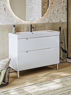 Тумба под раковину без столешницы Aqwella Vancouver 100 напольная, белая