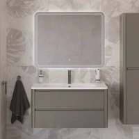 Тумба с раковиной Cezares Relax 100 сатин, раковина Cezares CZR-1000/480-LV-MR-NV